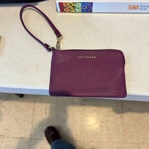 Cole Haan purple Leather Wristlet